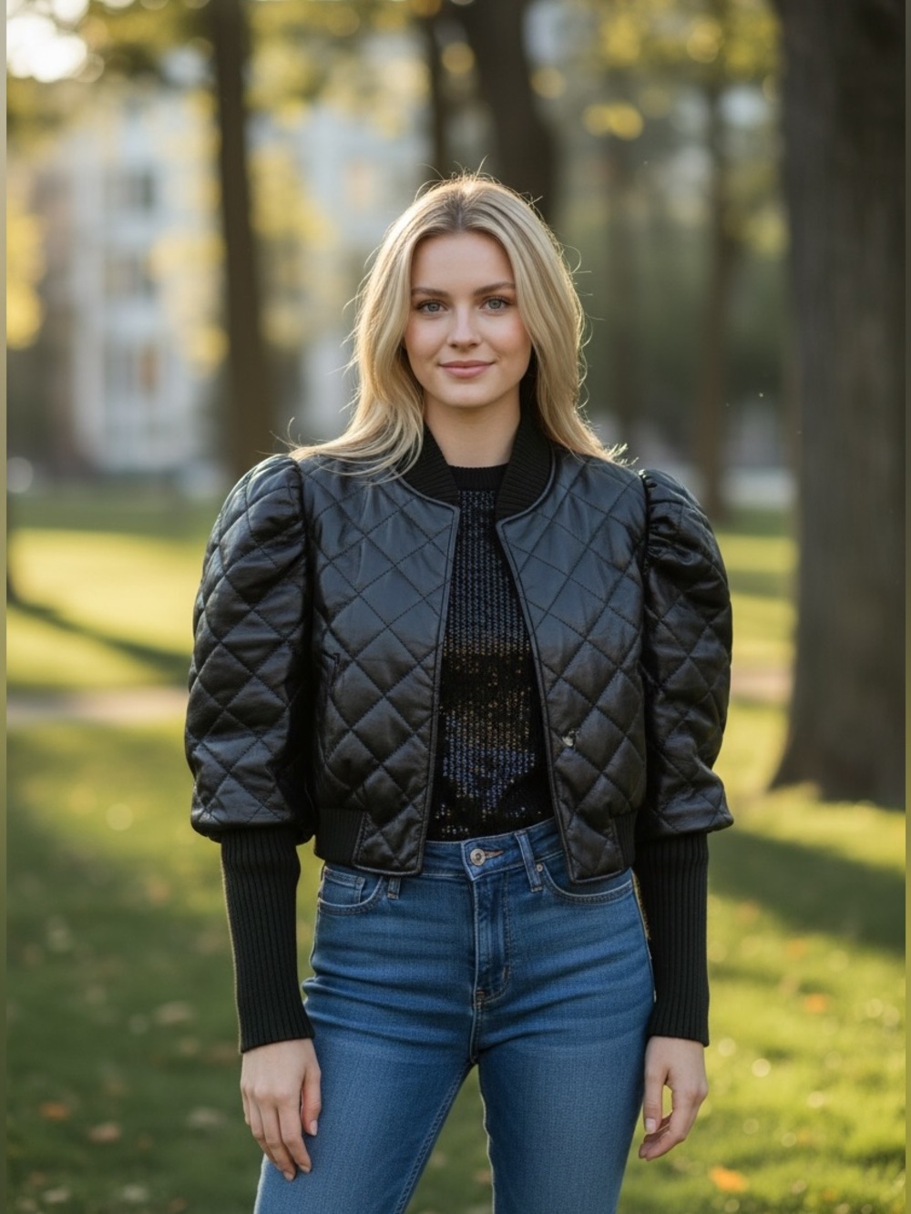Black Quilted Women's Jacket